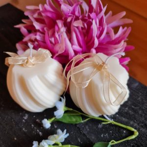 2 stuks Handgemaakte geurende soja kaarsen – bollige vorm – elegante geur – ecologische wax 2x170gr