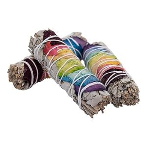 3 stuks Natuurlijke Witte salie bundel stick – 7 chakra´s- wierook – handgemaakt in Frankrijk – harmoniseer de energie 3x11cm