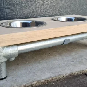 Eet en Drink set Stoer Steigerbuis met eiken