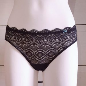 Infiore Joy Italiaanse slip Braziliaanse kant, ZWART, Maat L