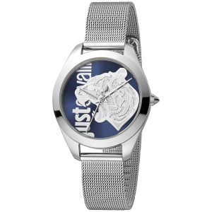 Just Cavalli dames horloge JC1L210M0035 – zilver staal – 5 ATM – stoere polshorloge