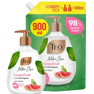 Natuurlijke set voor hand en lichaam creme zeep met Grapefruit  en Citrus- 400ml pus navul 900ml
