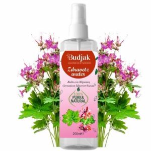 Biologische Bloemenwater van Geraniumwortels of Ooievaarsbek – Geranium Macrorrhizum – anti-age eigenschappen 200 ml.