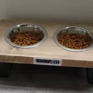 Eet en Drink set Indus Staal met steigerhout