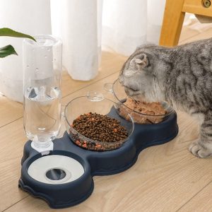 Voerbak en waterdispenser voor katten en kleine honden 3-in-1