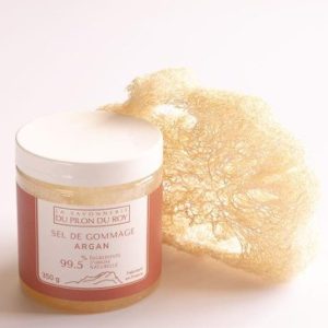 Biologische Arganolie lichaam scrubzout – verzacht de huid – bad en douche – amber en sinasappel 350g