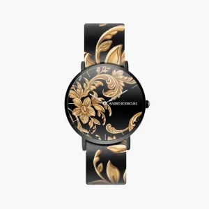 Kleurrijke dames horloge – Japanse uurwerk – silicone armband – comfortabel – Zwart Barok