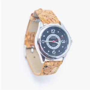 Ecologische Horloge met eerlijke kurk band voor dames – elegante – Blauw-zilver horloge kast WA-385-C