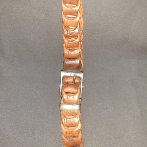 Handgemaakte leren slinger ceintuur – lederen riem mannen en vrouwen – gesp sluiting WARM BRUIN kleur 120cm