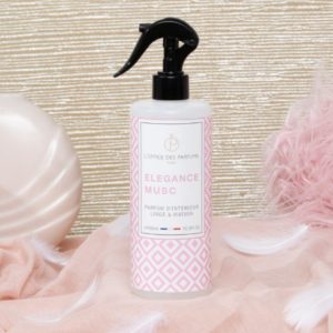 Biologische Franse Interieur Spray – Linnen spray – ELEGANTIE MUSK – framboos – ylang-ylang – muskus 500ml
