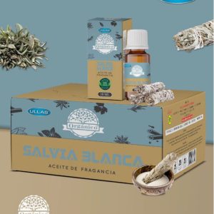 2 stuks Natuurlijke en spirituele geurolie voor huis gebruik – WITTE SALIE – Vermindert stress en angst – zuivert 2x10ml