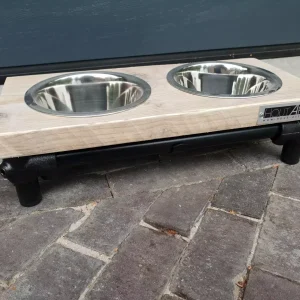 Eet en Drink set Stoer Zwarte steigerbuis met steigerhout