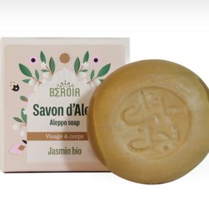 3cstuks Biologische Jasmijn Aleppozeep – met jasmijn bloem water en olijfolie – gezicht en lichaam 3x100g