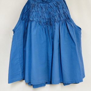 Katoenen zomer spaghetti top – hoge decolleté – cropted top – elastisch – kleur BLAUW – maat 38/40