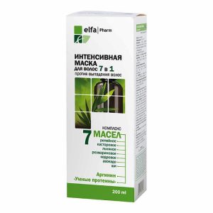 Intensief masker – Complex van 7 oliën – tegen haaruitval 7in1 – Klis – Castor – Rozemarijn en ceder olie 200ml