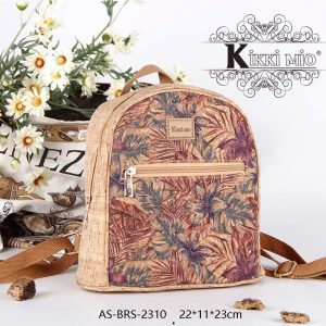 Rugtas van recycled  kurk – leer – met voorzaak – ritssluiting  – midden grootte – fantasie