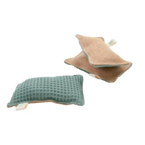 Ecologische handgemaakte Wasbare spons van biologisch katoen en jute – Zacht en licht schurend 1st