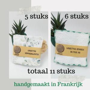 11 stuks Handgemaakte dubbelzijdige duurzame bamboe watten – dokjes – make-up verwijderen – duurzaam – 11 stuks