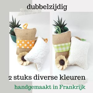 2 stuks Handgemaakte dubbelzijdige Bamboe afwas sponzen met jute – duurzaam – makkelijk in gebruik 2st