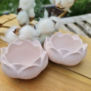 Handgemaakte 2 stuks waxinelichtjes houders van gips – kaars – licht gewicht 2x50gr