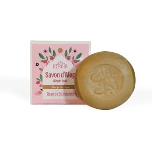 3stuks Biologische Damascus roos Aleppozeep – met rozenwater en olijfolie – gezicht en lichaam 3x100g