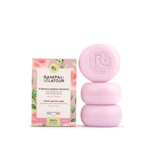 3 stuks Gecertificeerde surgras zepen – Roos van Grasse – gemaakt in Frankrijk – amandel olie 3x125mg