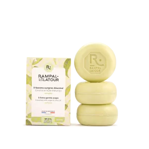 3 stuks Gecertificeerde surgras zepen – Verbena – gemaakt in Frankrijk – amandel olie 3x125mg